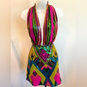 All Sequins Mini Dress